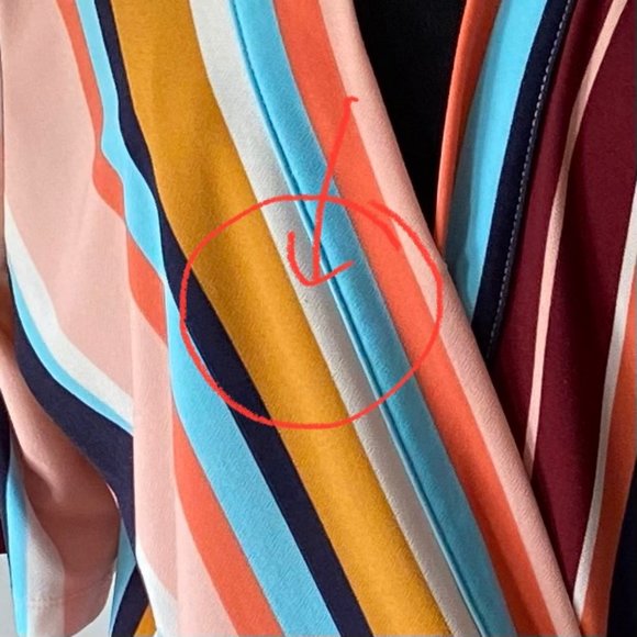 Halogen V-Neck Striped Side Tie Top, size medium - Picture 10 of 10